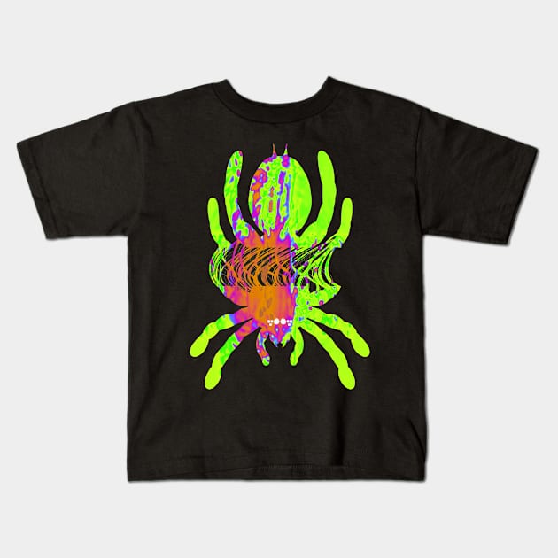 Tarantula Silhouette V41 (Tie Dye) Kids T-Shirt by IgorAndMore